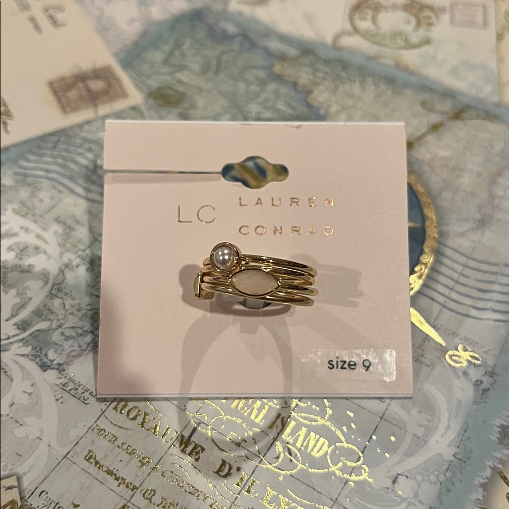 LC Lauren Conrad Geometric Ring Set